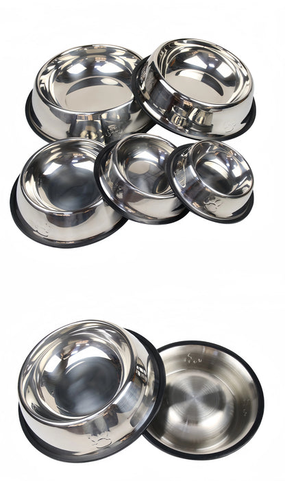 Stainless Steel Pet Feeding Bowl for Dogs and Cats - 6 Sizes