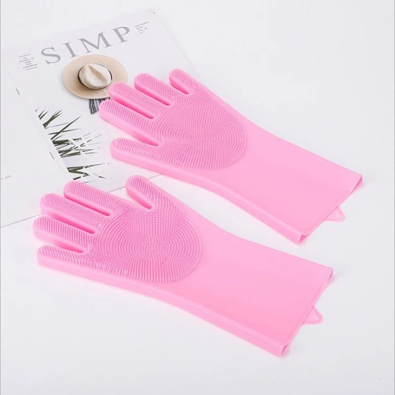 Silicone Bath Gloves and Scrub Brush for Dogs