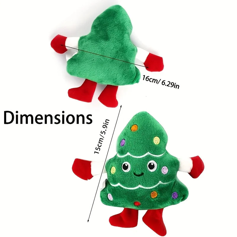 Christmas Tree Plush Dog Toy for Small Pets - Chew & Play