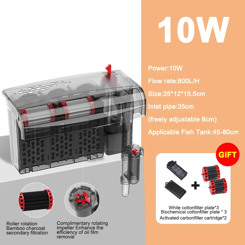 3-in-1 Silent Aquarium Filter and Aeration Pump