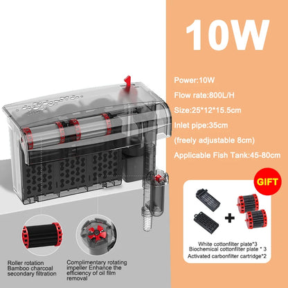 3-in-1 Silent Aquarium Filter and Aeration Pump