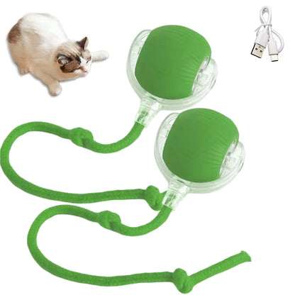 Rechargeable Interactive Cat Ball Toy with Faux Tail