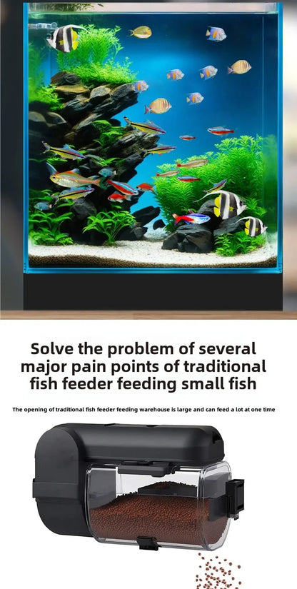 Timed Fish Feeder for Small Tanks - Clog-Free Design