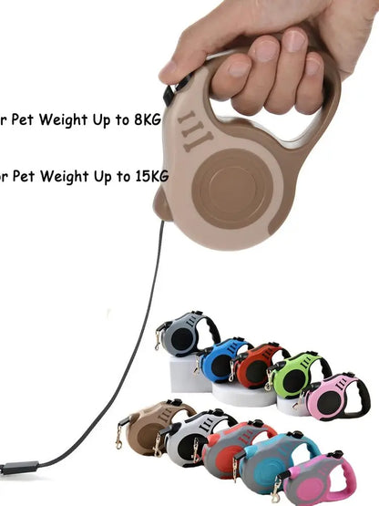 Automatic Retractable Dog Leash with Nylon Rope and Harness