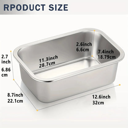 Stainless Steel Dog Bowl - Large Capacity Pet Feeding Tray