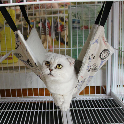 Warm Double Hammock Pet Bed for Cats and Small Animals