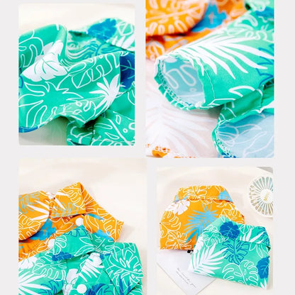 Hawaiian Style Pet Shirts for Dogs and Cats with Coconut Print