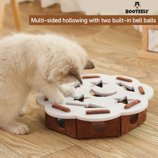 Interactive Cat Puzzle Toy with Ball for Indoor Play