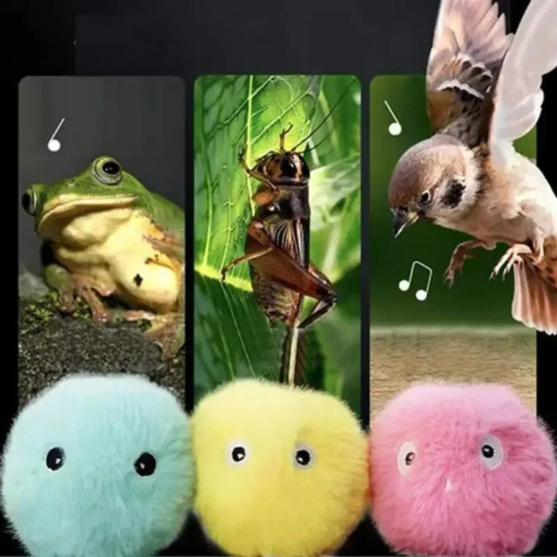 Plush Self-Healing Cat Teaser Balls with Sound Effects