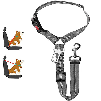 Adjustable Dog Harness and Car Seat Belt for Pets