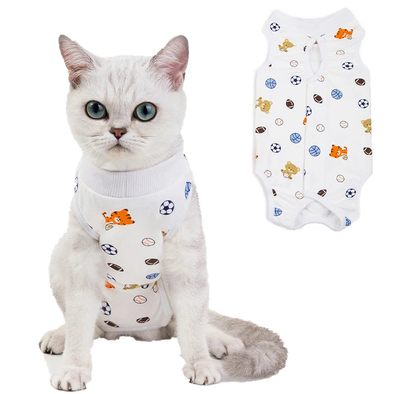 Breathable Cat Recovery Suit for Wound Protection