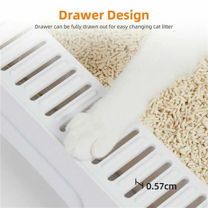 Sifting Cat Litter Box with Foldable Design and Scoop