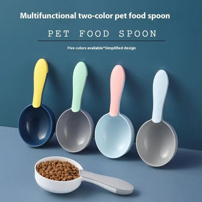 Plastic Pet Food Measuring Spoon with Sealing Clip