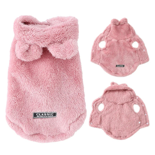 Fleece Hoodie for Small Dogs and Cats - Warm Winter Coat