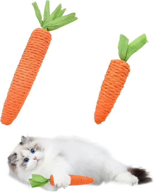 Carrot Teething Sticks for Cats - Bite & Scratch Resistant