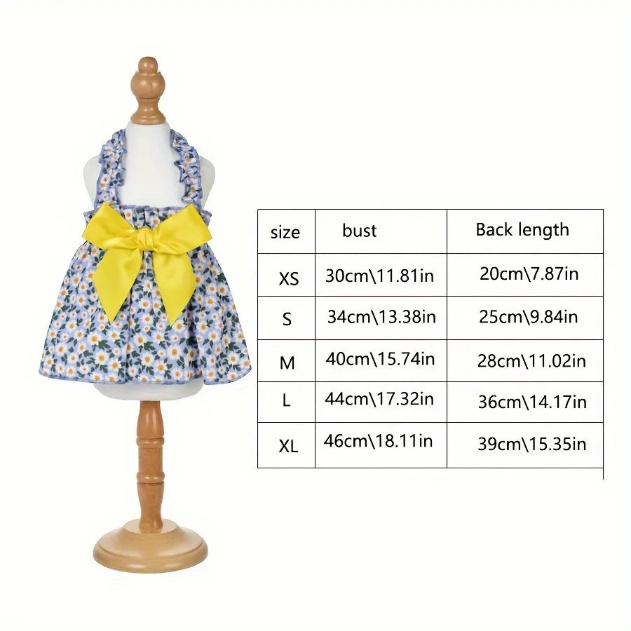 Floral Cotton Suspender Skirt for Sphynx Cats and Dogs