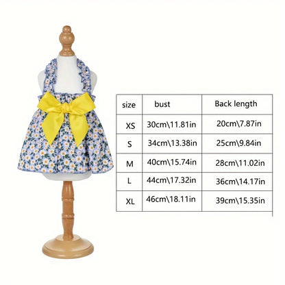 Floral Cotton Suspender Skirt for Sphynx Cats and Dogs