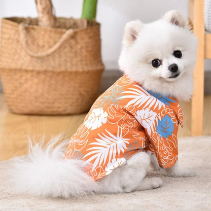 Hawaiian Style Pet Shirts for Dogs and Cats with Coconut Print