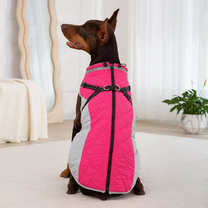Waterproof Winter Dog Jacket with Harness for Small to Large Breeds