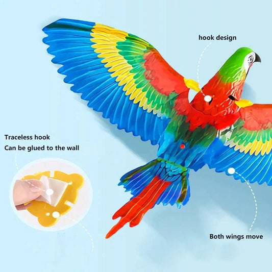 Electric Flying Bird Interactive Cat Toy with Teaser Stick