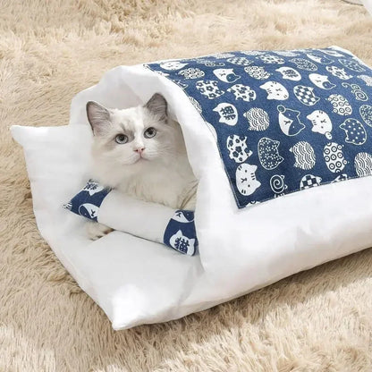 Kawaii Cozy Removable Cat Bed House for Adult Cats and Dogs