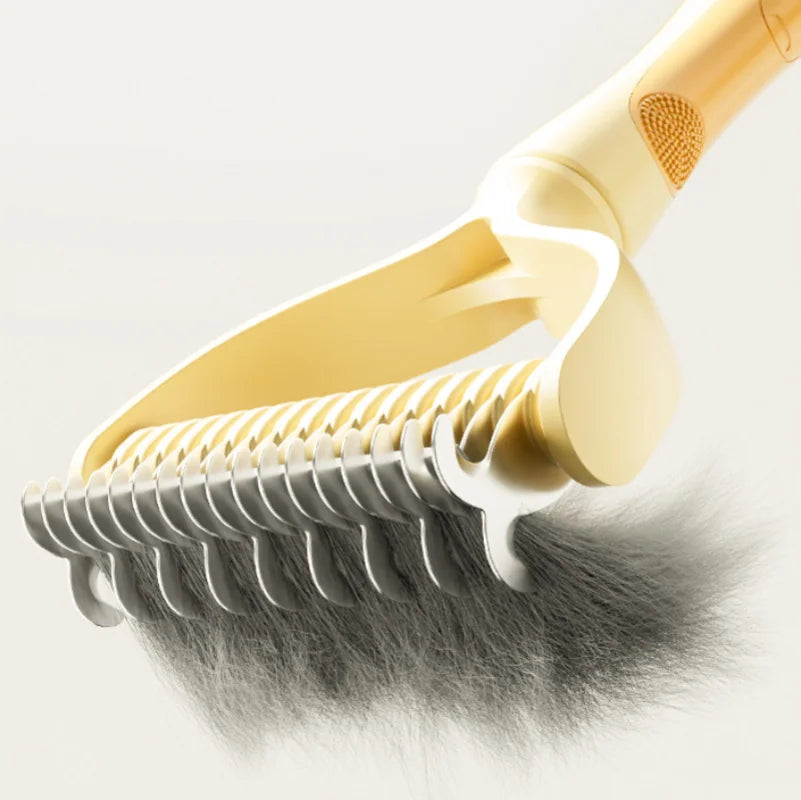 Double-Sided Stainless Steel Pet Grooming Brush for Cats & Dogs