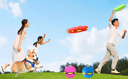 Durable Elastic Flying Saucer Ball for Dogs and Kids Outdoors