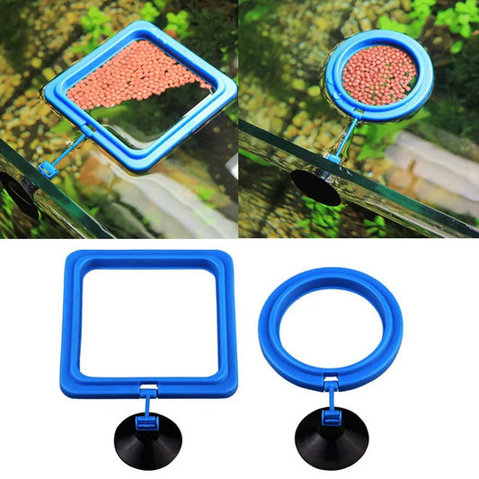 Portable Fish Feeding Ring with Suction Cups for Aquariums