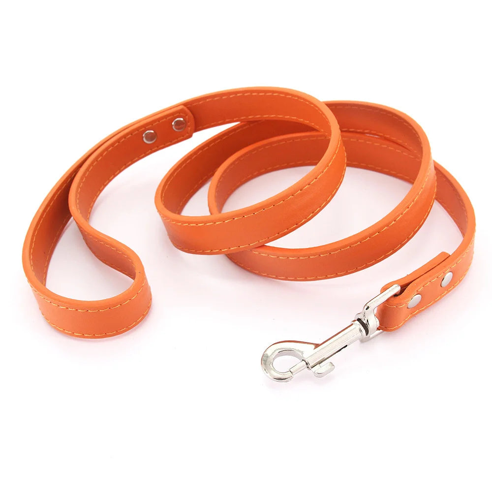 Colorful Leather Leashes for Small to Large Dogs and Cats