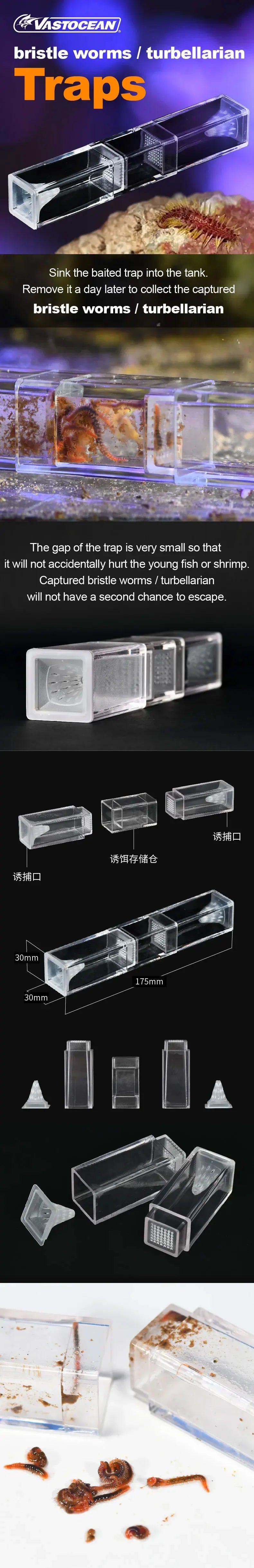 Acrylic Worm Catcher Trap for Freshwater and Saltwater Aquariums