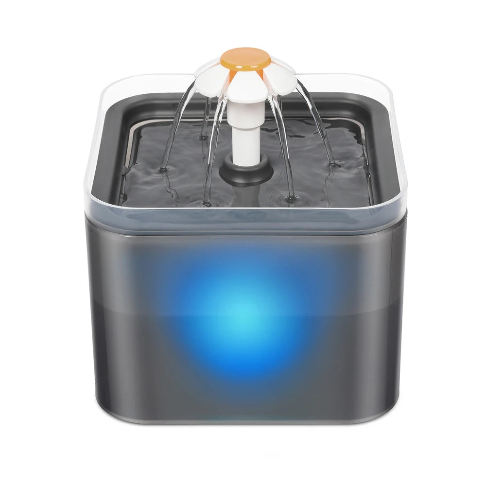 LED Water Fountain for Cats and Dogs with Recirculating Filter