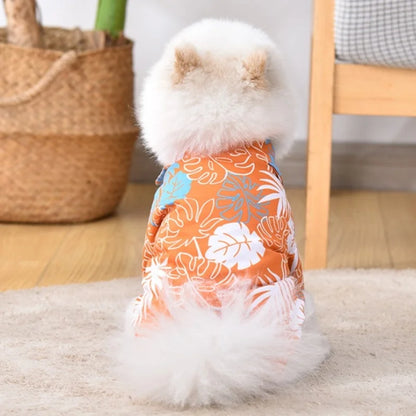 Hawaiian Style Pet Shirts for Dogs and Cats with Coconut Print