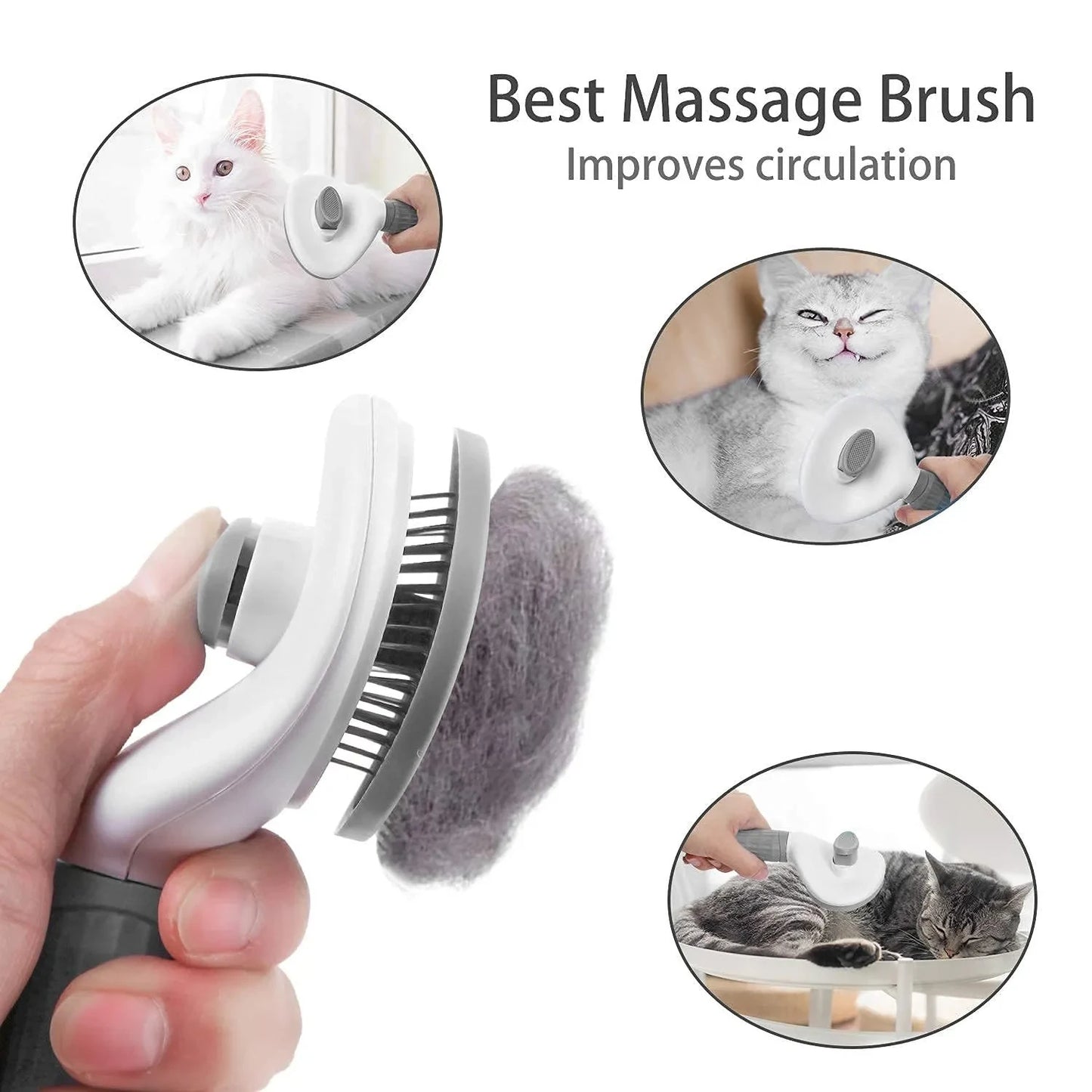 Self-Cleaning Pet Brush for Dogs and Cats