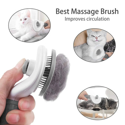 Self-Cleaning Pet Brush for Dogs and Cats