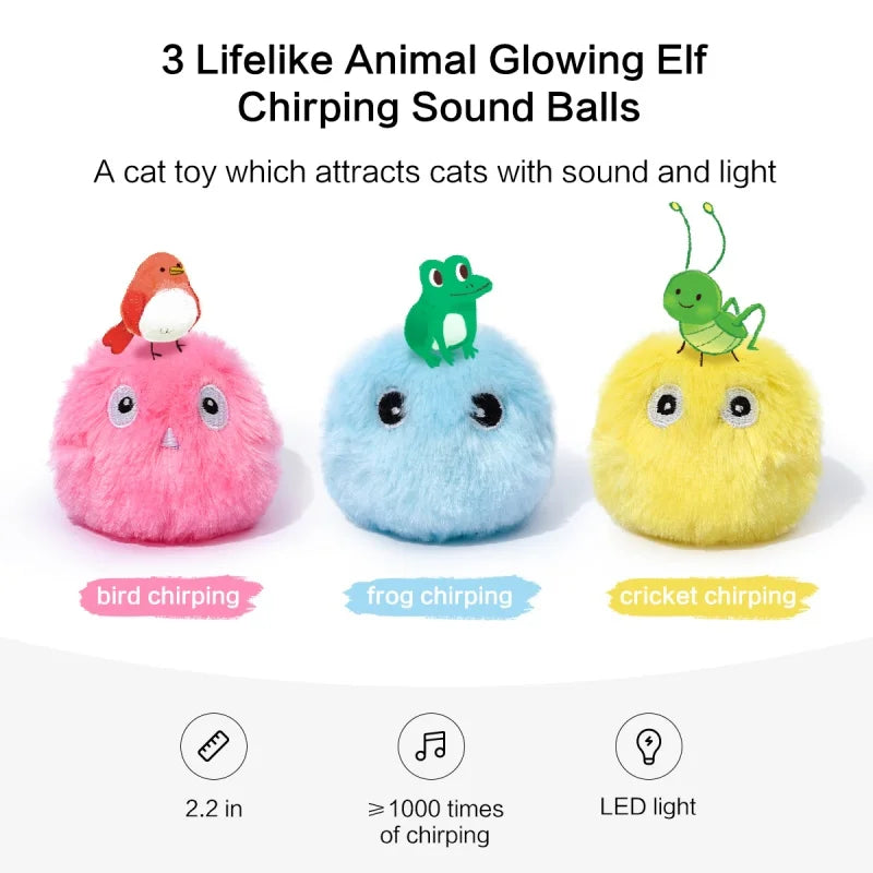 Electric Catnip Squeak Toy Ball for Interactive Play