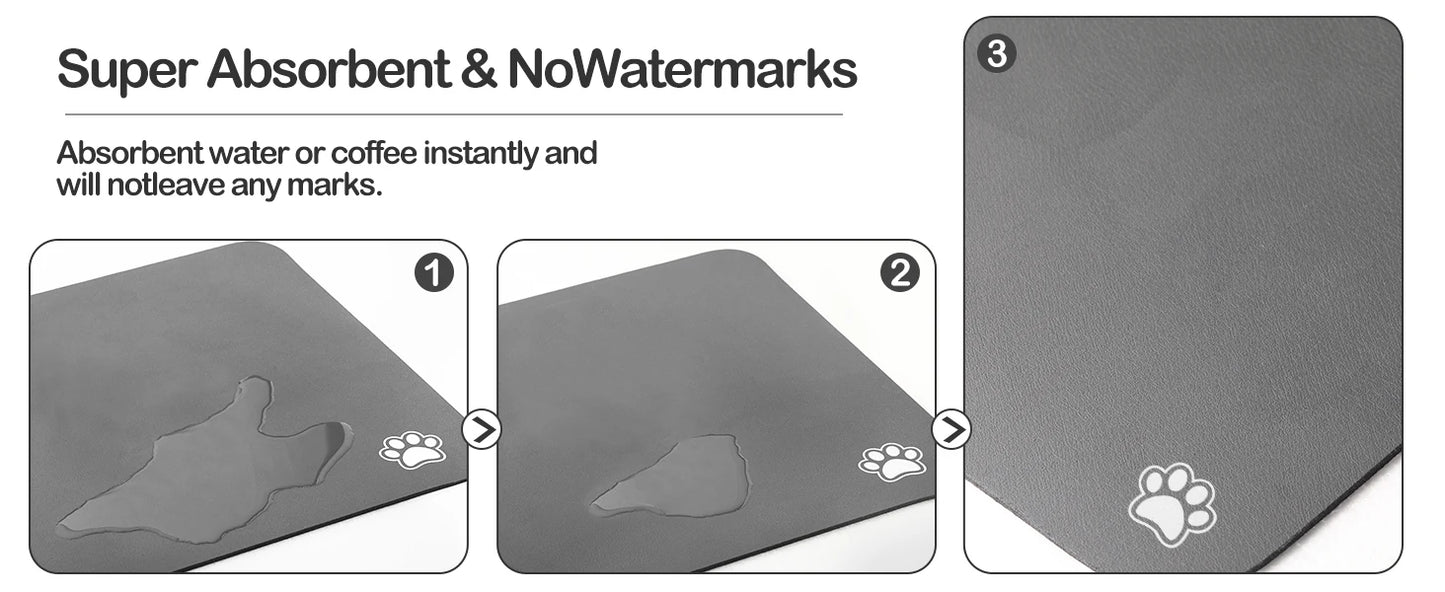 Absorbent Pet Feeding Mat for Dogs and Cats - Easy to Clean
