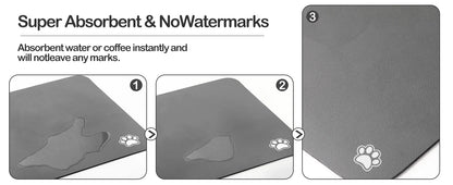 Absorbent Pet Feeding Mat for Dogs and Cats - Easy to Clean