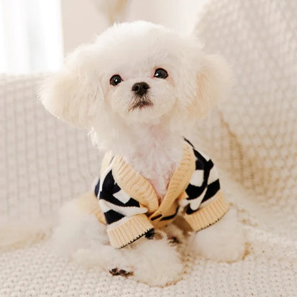 Striped Cardigan Sweater for Small Dogs and Cats