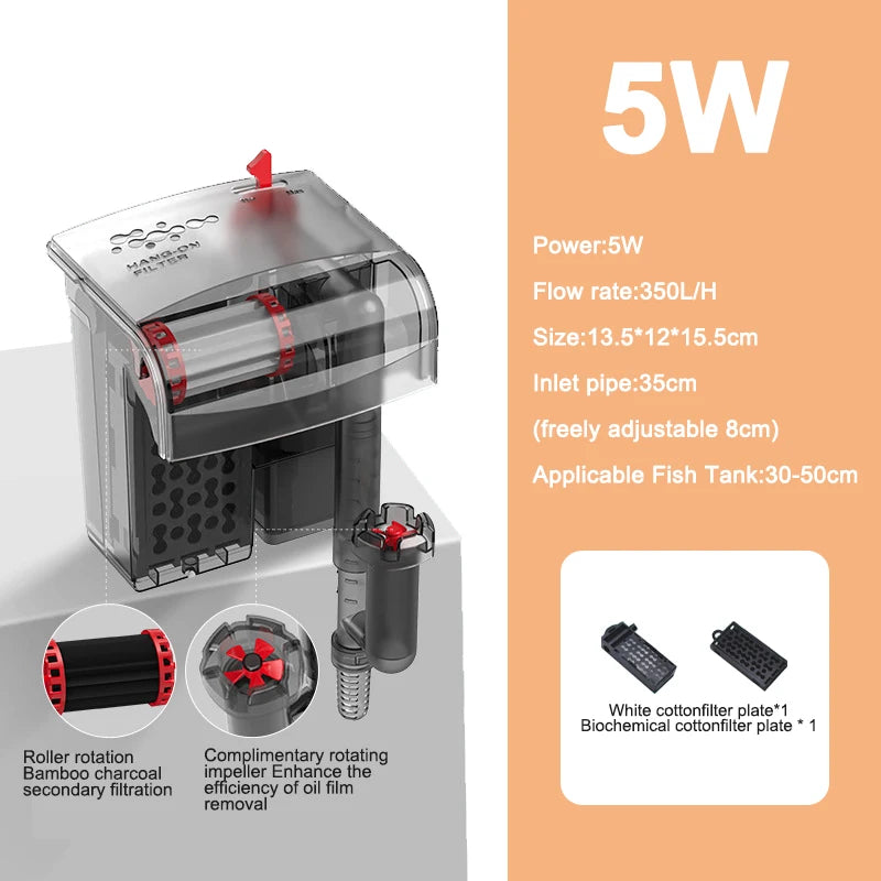 3-in-1 Silent Aquarium Filter and Aeration Pump