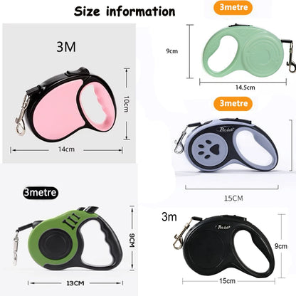 Automatic Retractable Dog Leash with Nylon Rope and Harness
