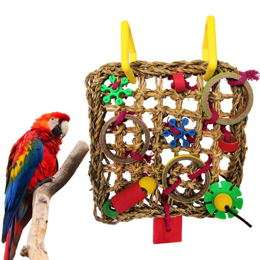 Colorful Hanging Parrot Toy for Chewing and Training