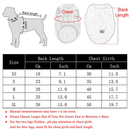 Warm Fleece Pet Sweater for Small Dogs and Cats