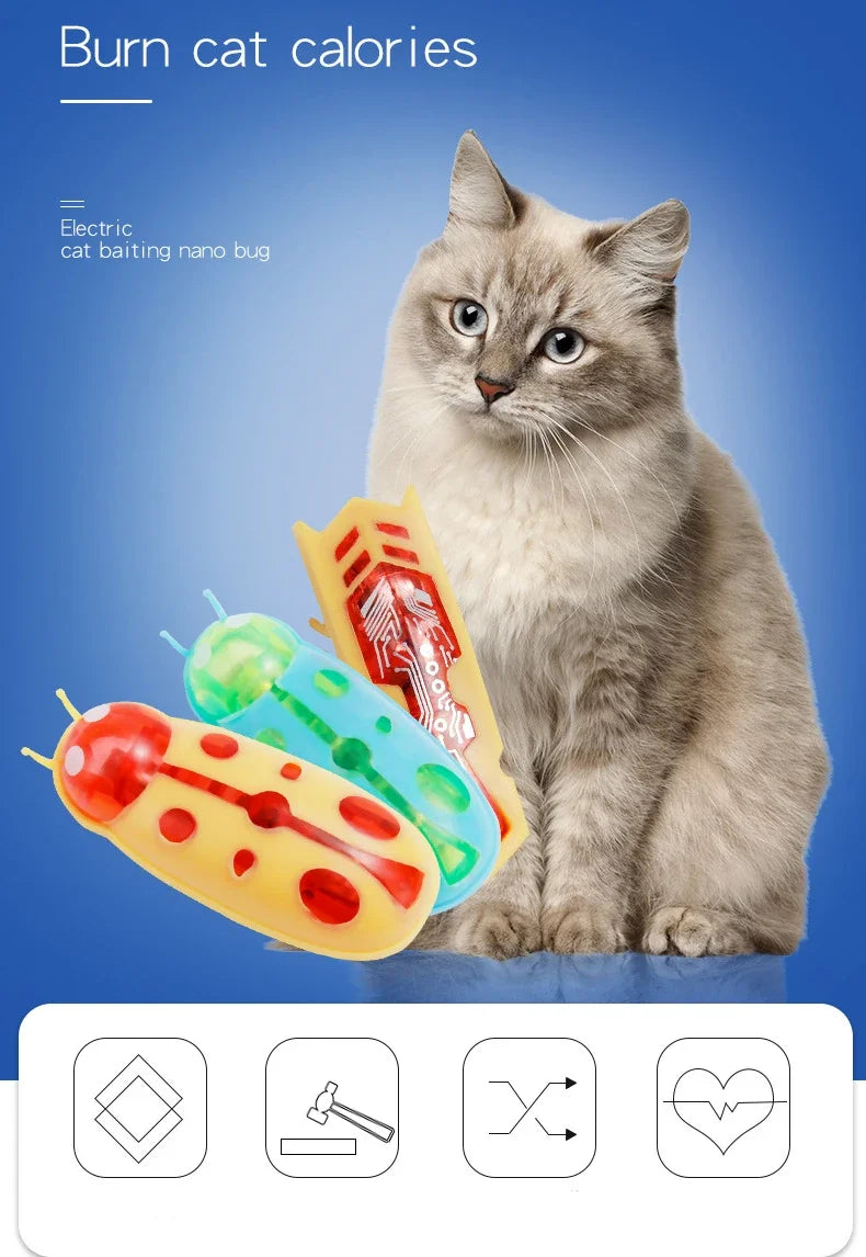 Interactive Ladybug Cat Toy - Mini Electric Pet Bug