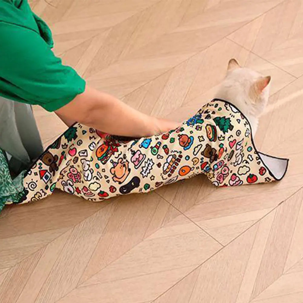 Self-Adhesive Cat Grooming Swaddle Wrap for Nail Care