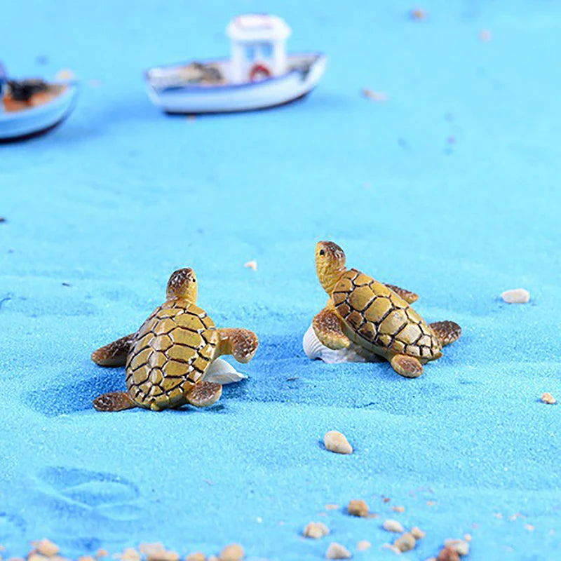 Mini Sea Turtle Resin Ornament for Aquarium Decor