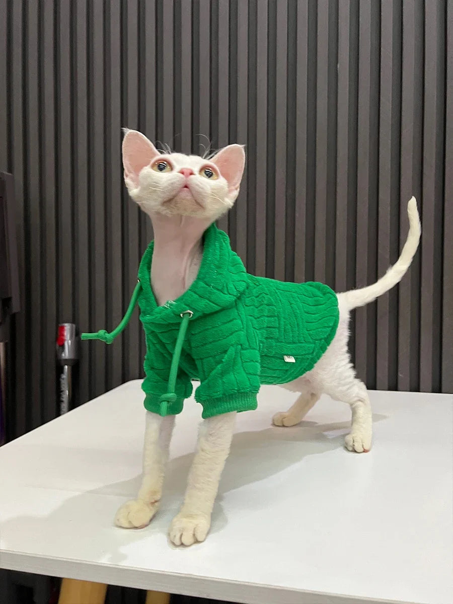 Sphynx Cat Turtleneck Sweater Coat for Warmth and Comfort