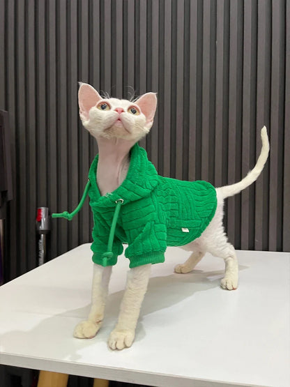 Sphynx Cat Turtleneck Sweater Coat for Warmth and Comfort