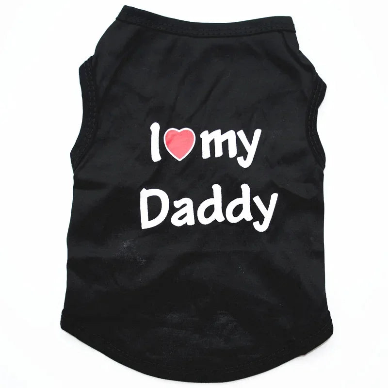 I Love Mommy & Daddy Cat Vest Tee Shirt for Kittens
