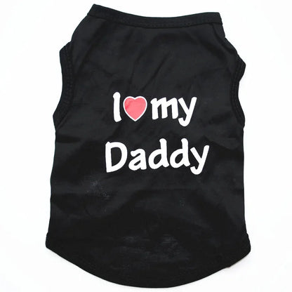 I Love Mommy & Daddy Cat Vest Tee Shirt for Kittens