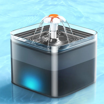 LED Water Fountain for Cats and Dogs with Recirculating Filter